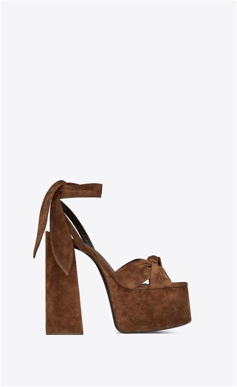 ysl paige platform sandals|Saint Laurent Paige Platform Suede Sandals .